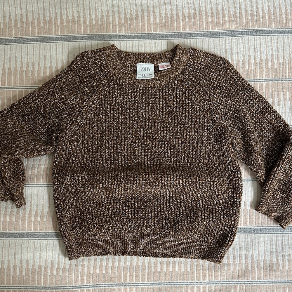 Zara Kids Textured Brown Sweater